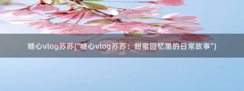 糖心vlog多乙小姐姐:糖心vlog苏苏